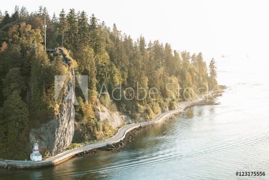 Picture of Sunset at Stanley Park Vancouver British Columbia Canada Nature and ocean Coast of Pacific North West Golden Hour